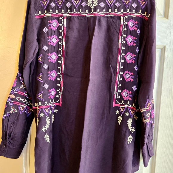 Johnny Was Workshop Purple Curacao Oversized Blouse Size Medium NWT - Picture 6 of 15